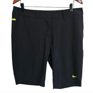 Nike Golf Dry-Fit Black and Green Bermuda Shorts Size 12